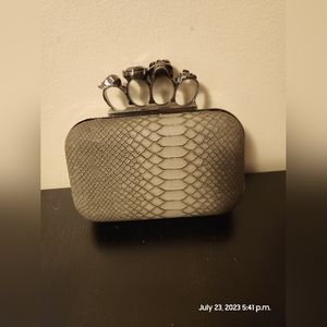 Small grey hand clutch